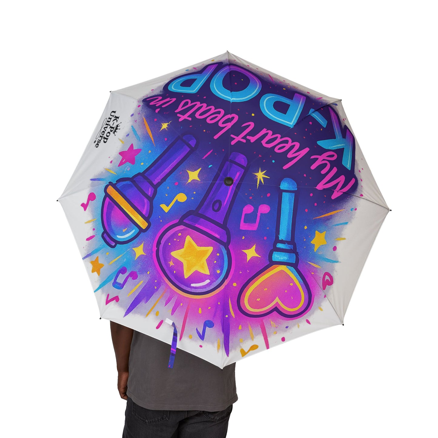 K-Pop Heartbeat Umbrella, Cute Foldable Umbrella, K-Pop Merchandise, Gifts for Fans, Festival Accessories, Colorful Rain Gear