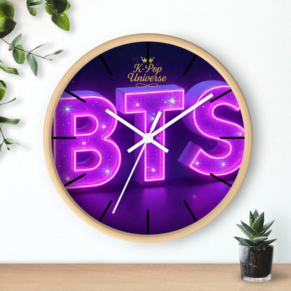 BTS Neon Wall Clock - Fan Gift, Bedroom Decor, K-Pop Collectible, Unique Wall Art, Birthday Present