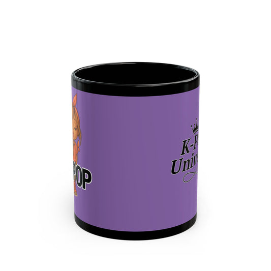 K-Pop Fan Mug - Stylish Coffee Cup for Music Lovers, Purple Black Ceramic Mug, Gift for Birthdays, Holidays, and Celebrations