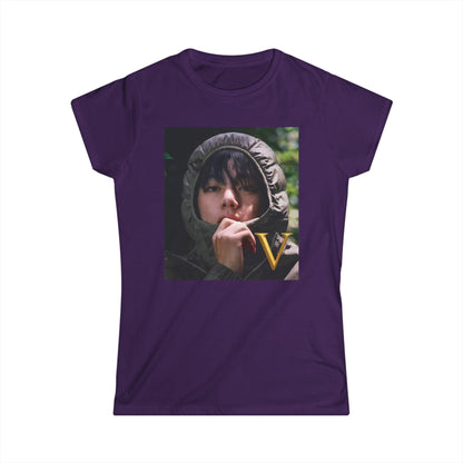 V/BTS/K-Pop Universe Women's Softstyle Tee, Trendy Graphic Tee, Casual K-Pop Shirt, Gift for Fans, Stylish Concert Outfit