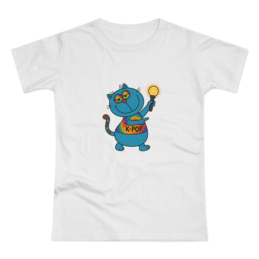 K-Pop Cat T-Shirt, Cute Cat Tee, K-Pop Fan Shirt, Women's Graphic Tee, Trendy Cat Apparel