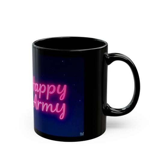 Happy Army Black Mug | Coffee Cup for Friends | Gift for Army Lovers | Festive Mug | Personalized Gift