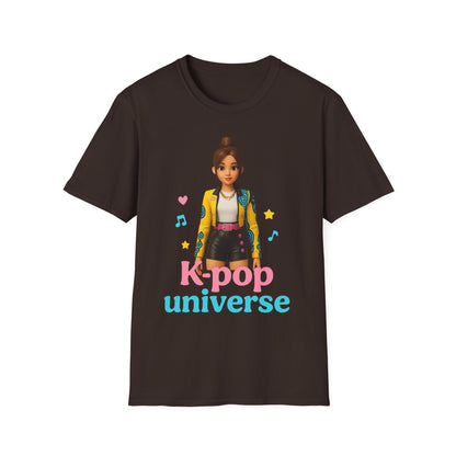 K-Pop Universe Unisex Softstyle T-Shirt, Trendy K-Pop Tee, Gift for Music Lovers, Casual Wear, Concert Outfit