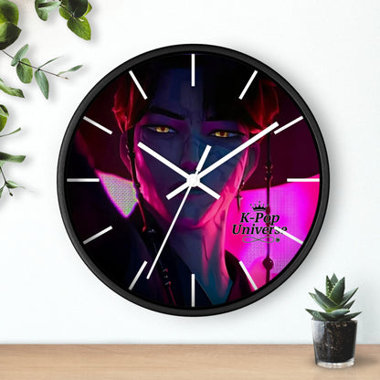 Vibrant Anime-Themed Wall Clock, Unique Home Decor, Stylish Clock for Gamers, Gift for Anime Lovers, Modern Clock for Any Room, k-pop demon Hunters, k-pop universe