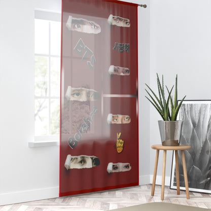 BTS Themed Window Curtain, K-Pop Decor, Music Room Accessory, Dorm Room Curtain, Unique Home Décor, Fan Gift