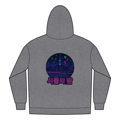 Seoul Night Full-Zip Hoodie | Cozy Urban Style, Unisex Hoody, Perfect for Spring, Casual Wear, Streetwear Fashion, Gifts, k-pop universe