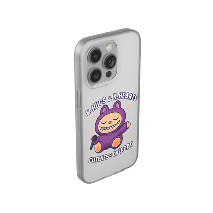 Cute K-Hugs & K-Hearts Flexi Case, Adorable Phone Case, Gift for Kids, Fun Gift, Cute Accessories, Kawaii Style Case