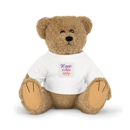 K-Pop Vibes Plush Toy, Cuddly Bear with T-Shirt, Cute Gift for Fans, Collectible Stuffed Animal, Birthday or Holiday Present
