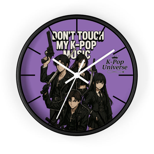 K-Pop Music Wall Clock, Unique Decor for Music Lovers, Perfect Gift for Fans, Bedroom or Living Room Wall Art, Don't Touch My K-Pop Music