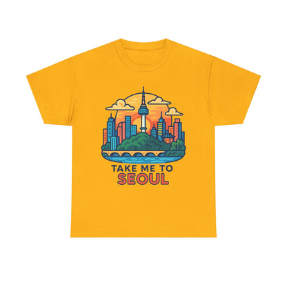 K-Pop Seoul Adventure Tee, Trendy Unisex T-Shirt, City Skyline Graphic, Music Lovers Gift, Casual Streetwear
