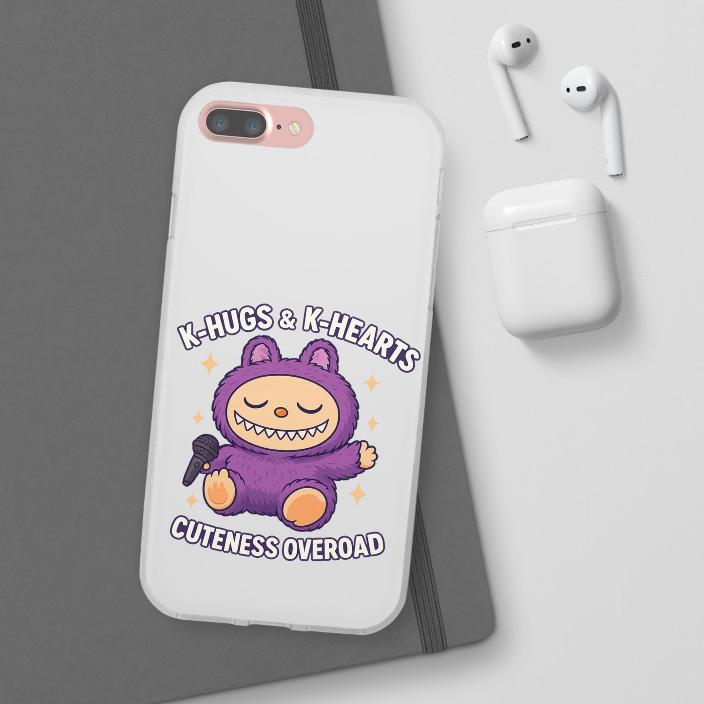 Cute K-Hugs & K-Hearts Flexi Case, Adorable Phone Case, Gift for Kids, Fun Gift, Cute Accessories, Kawaii Style Case