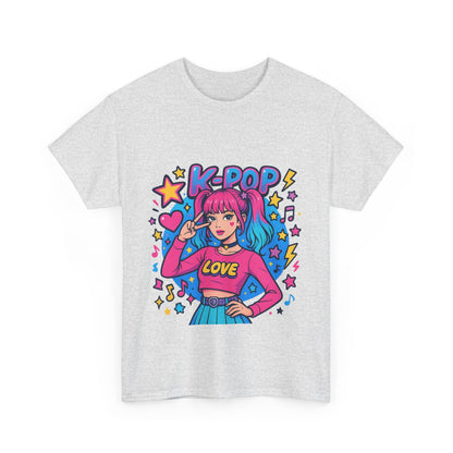 K-Pop Inspired Unisex Heavy Cotton Tee, Trendy T-Shirt, Music Lover Gift, Stylish Outfit, Casual Wear, Concert Apparel