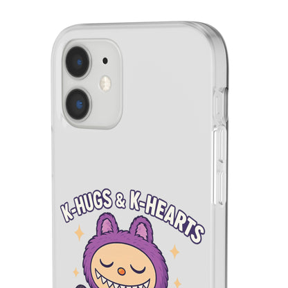 Cute K-Hugs & K-Hearts Flexi Case, Adorable Phone Case, Gift for Kids, Fun Gift, Cute Accessories, Kawaii Style Case