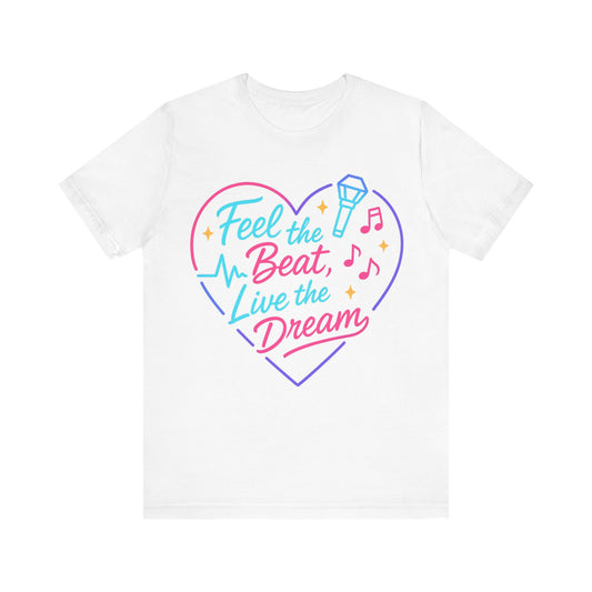 K-Pop Inspired Graphic Tee for Music Lovers, Feel the Beat T-Shirt, Unisex Music Tee, Concert Apparel, Gift for Fans, Festival Wear