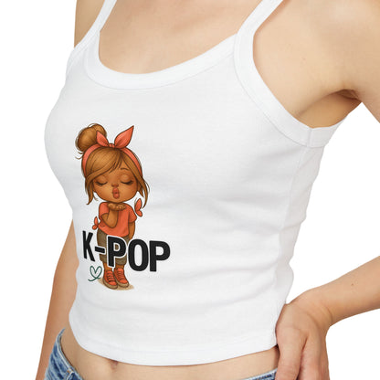 K-Pop Inspired Women's Spaghetti Strap Tank Top, Summer Fashion, Music Lover Gift, Festival Wear, Trendy Tops