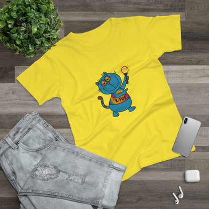 K-Pop Cat T-Shirt, Cute Cat Tee, K-Pop Fan Shirt, Women's Graphic Tee, Trendy Cat Apparel