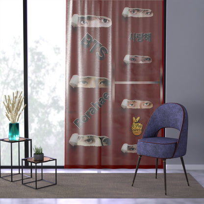BTS Themed Window Curtain, K-Pop Decor, Music Room Accessory, Dorm Room Curtain, Unique Home Décor, Fan Gift