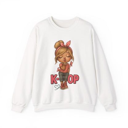 K-Pop Girl Crewneck Sweatshirt, Trendy Gift for Music Lovers, Stylish Cozy Wear, Perfect for Concerts, Fashionable Graphic Sweatshirt