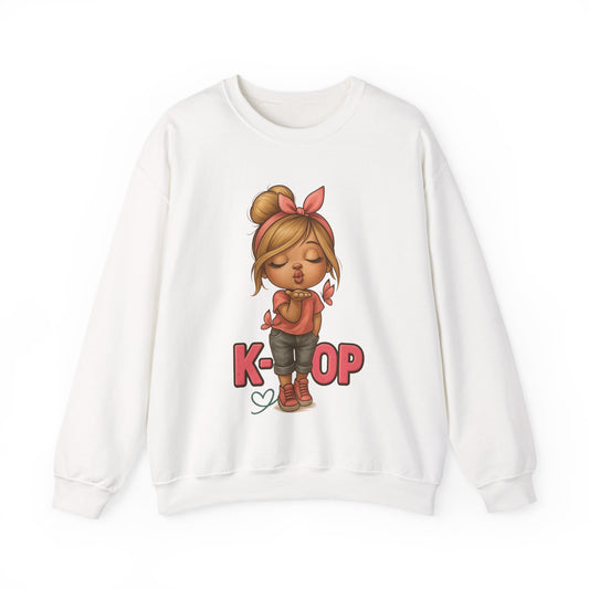 K-Pop Girl Crewneck Sweatshirt, Trendy Gift for Music Lovers, Stylish Cozy Wear, Perfect for Concerts, Fashionable Graphic Sweatshirt