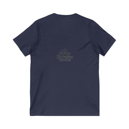 Trendy Graphic Tee for Fans, Unisex V-Neck T-Shirt, Streetwear Style, Cool Casual Wear, Gift for Music Lovers, Hyunjin, stray kids