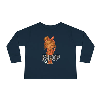 K-Pop Toddler Long Sleeve Tee, Cute K-Pop Shirt, Gift for Kids, Playtime Tee, Musical Kids Apparel, Child's Fashion Top