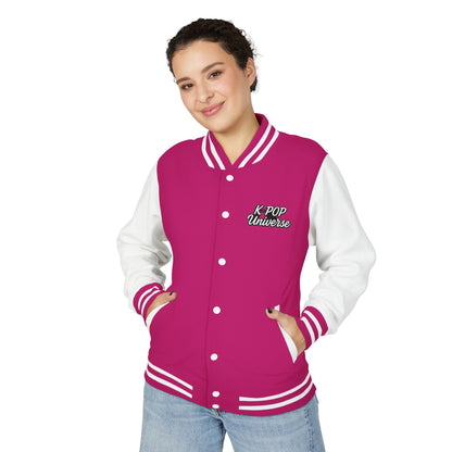 K-Pop Universe Letterman Jacket, Trendy Unisex Varsity Jacket, Cute Gift for K-Pop Fans, Stylish Casual Wear, Anime Inspired Apparel