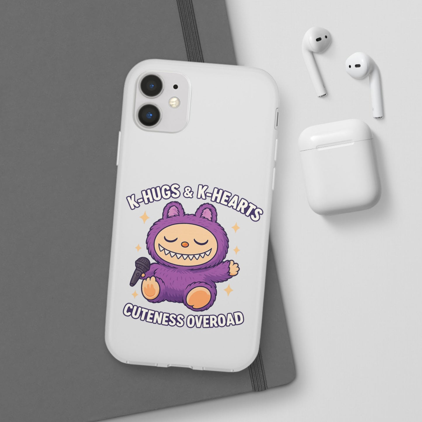 Cute K-Hugs & K-Hearts Flexi Case, Adorable Phone Case, Gift for Kids, Fun Gift, Cute Accessories, Kawaii Style Case