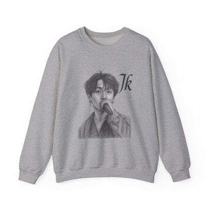 K-Pop Inspired Unisex Crewneck Sweatshirt, JK Sweatshirt, Music Lover Gift, Streetwear, Cozy Fashion, Fan Apparel,jk, BTS, Jungkook