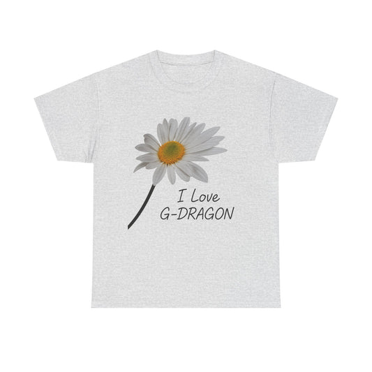 K-Pop Fan Tee, I Love G-DRAGON T-Shirt, Unisex Cotton Top, Music Lover Gift, Floral Graphic Tee, Birthday Gift for Fans,GD, G-DRAGON