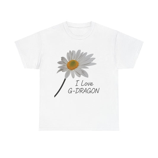 K-Pop Fan Tee, I Love G-DRAGON T-Shirt, Unisex Cotton Top, Music Lover Gift, Floral Graphic Tee, Birthday Gift for Fans,GD, G-DRAGON