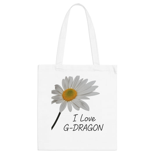 K-Pop Tote Bags, I Love G-Dragon Shopper, Cute Floral Tote, K-Pop Fan Accessory, Eco-Friendly Bag for Music Lovers,GD, G-DRAGON