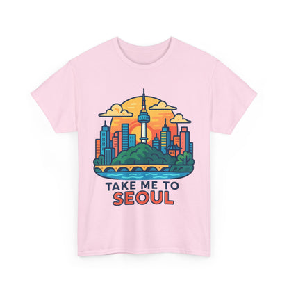K-Pop Seoul Adventure Tee, Trendy Unisex T-Shirt, City Skyline Graphic, Music Lovers Gift, Casual Streetwear