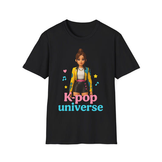 K-Pop Universe Unisex Softstyle T-Shirt, Trendy K-Pop Tee, Gift for Music Lovers, Casual Wear, Concert Outfit