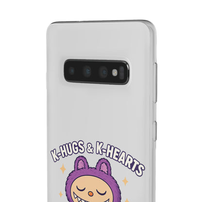 Cute K-Hugs & K-Hearts Flexi Case, Adorable Phone Case, Gift for Kids, Fun Gift, Cute Accessories, Kawaii Style Case