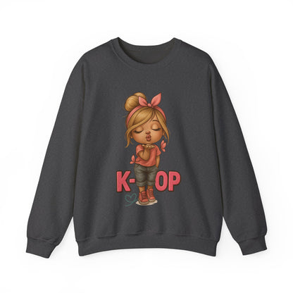 K-Pop Girl Crewneck Sweatshirt, Trendy Gift for Music Lovers, Stylish Cozy Wear, Perfect for Concerts, Fashionable Graphic Sweatshirt