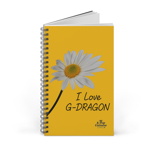 G-Dragon Love Spiral Journal - K-Pop Fan Gift, Cute Notebook for Artists, Music Lovers, College Supplies, Yellow Daisy Design,GD, G-DRAGON