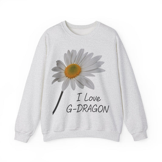 K-Pop Love Sweatshirt, I Love G-DRAGON Sweatshirt, Unisex K-Pop Crewneck, Gift for K-Pop Fans, Comfortable Music Apparel,GD,I Love G-DRAGON