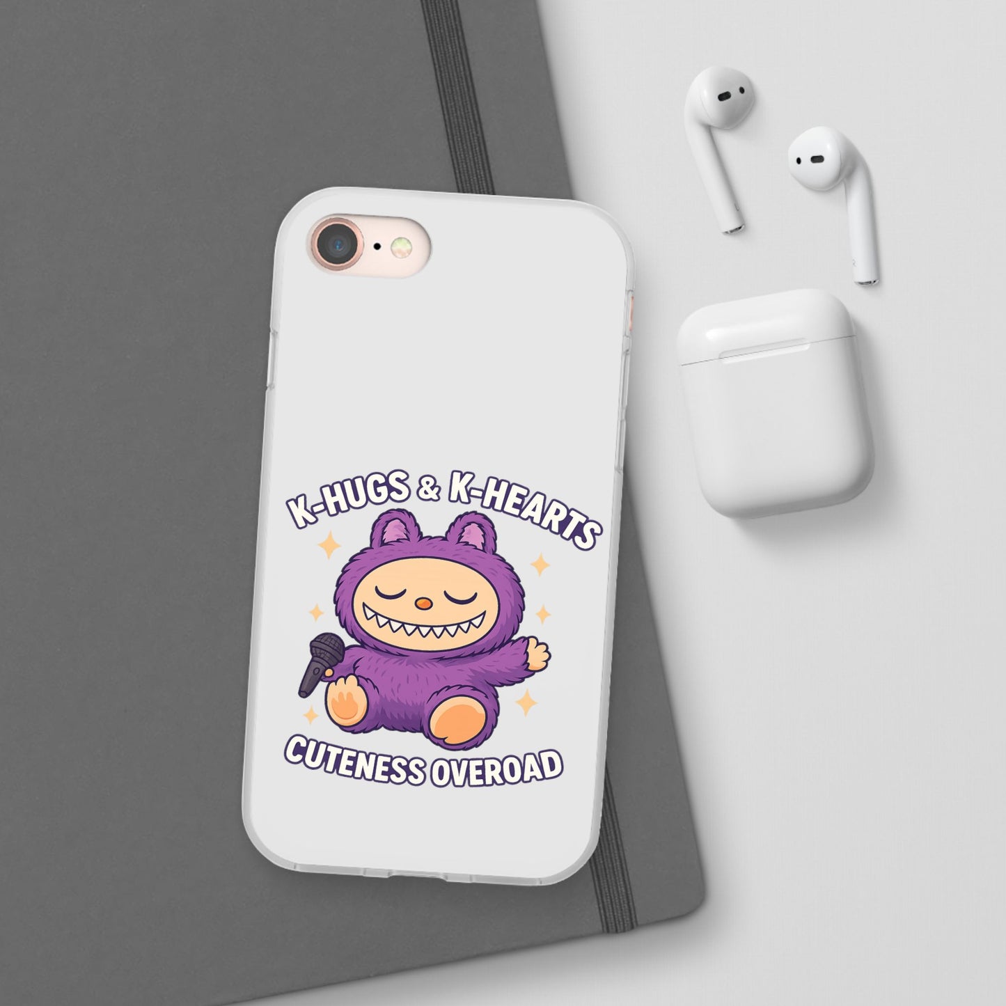 Cute K-Hugs & K-Hearts Flexi Case, Adorable Phone Case, Gift for Kids, Fun Gift, Cute Accessories, Kawaii Style Case