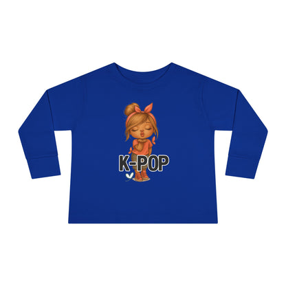 K-Pop Toddler Long Sleeve Tee, Cute K-Pop Shirt, Gift for Kids, Playtime Tee, Musical Kids Apparel, Child's Fashion Top