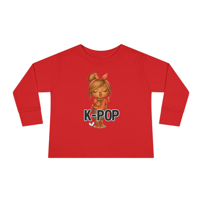 K-Pop Toddler Long Sleeve Tee, Cute K-Pop Shirt, Gift for Kids, Playtime Tee, Musical Kids Apparel, Child's Fashion Top