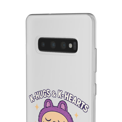 Cute K-Hugs & K-Hearts Flexi Case, Adorable Phone Case, Gift for Kids, Fun Gift, Cute Accessories, Kawaii Style Case