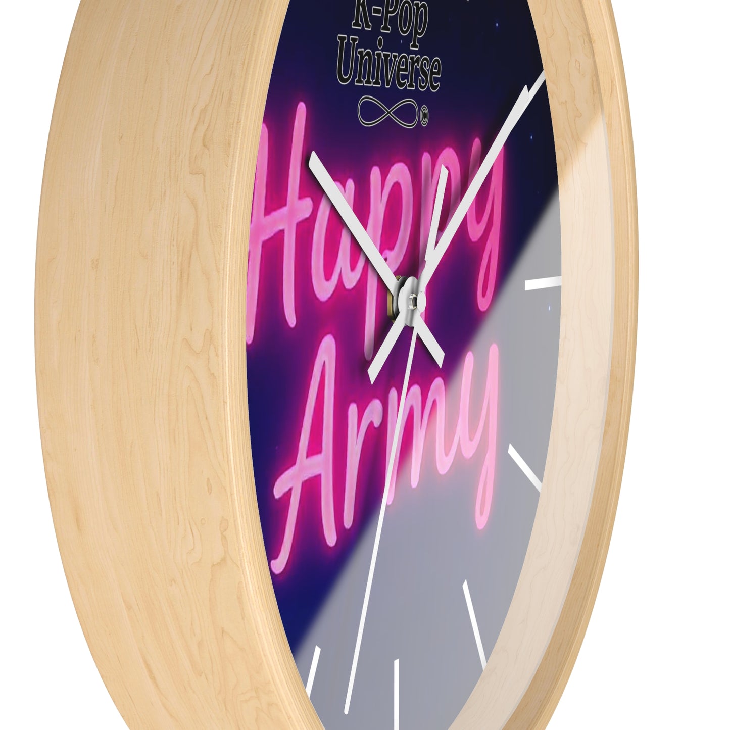 Neon Happy Army Wall Clock - Retro Home Decor, Gift for Soldiers, Army Family, Motivational Decor, Nightstand Clock