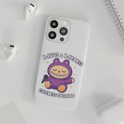 Cute K-Hugs & K-Hearts Flexi Case, Adorable Phone Case, Gift for Kids, Fun Gift, Cute Accessories, Kawaii Style Case