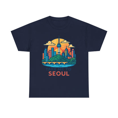 K-Pop Seoul Adventure Tee, Trendy Unisex T-Shirt, City Skyline Graphic, Music Lovers Gift, Casual Streetwear