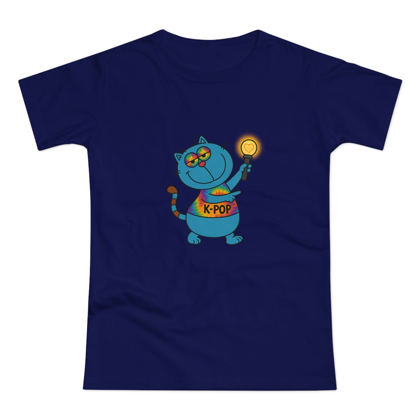 K-Pop Cat T-Shirt, Cute Cat Tee, K-Pop Fan Shirt, Women's Graphic Tee, Trendy Cat Apparel