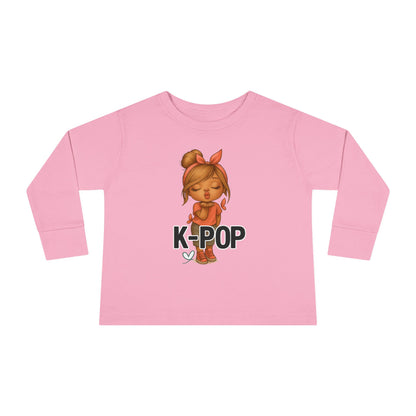 K-Pop Toddler Long Sleeve Tee, Cute K-Pop Shirt, Gift for Kids, Playtime Tee, Musical Kids Apparel, Child's Fashion Top