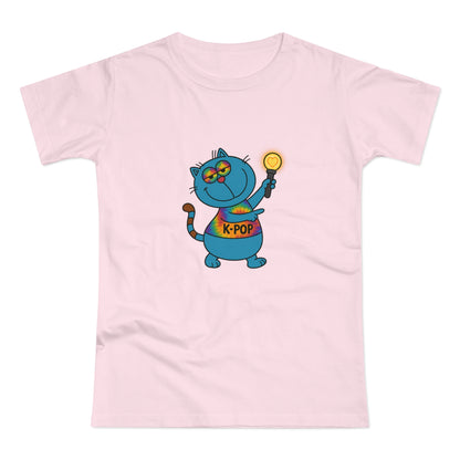 K-Pop Cat T-Shirt, Cute Cat Tee, K-Pop Fan Shirt, Women's Graphic Tee, Trendy Cat Apparel
