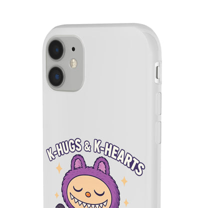 Cute K-Hugs & K-Hearts Flexi Case, Adorable Phone Case, Gift for Kids, Fun Gift, Cute Accessories, Kawaii Style Case