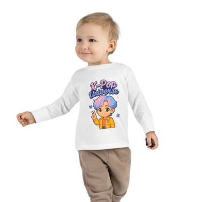 Toddler K-Pop Universe Tee, Cute Kids Shirt, Long Sleeve Top for BTS Fans, Perfect for Birthdays, Gift for Little Ones