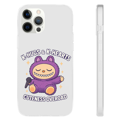Cute K-Hugs & K-Hearts Flexi Case, Adorable Phone Case, Gift for Kids, Fun Gift, Cute Accessories, Kawaii Style Case